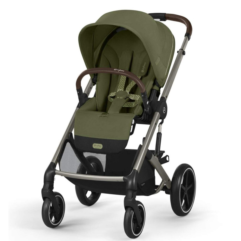 Cybex Balios S Lux 2025 - прогулянкова коляска, всесезонний візок, з великими колесами, телескопічне регулювання ручки, великий кошик до 10 кг • TPE Moss Green