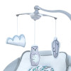El Camino Teddy ME 1075 - качели для новорожденного, напольные, с пультом, питание от сети и батареек, таймер • Gray Mint Feathes
