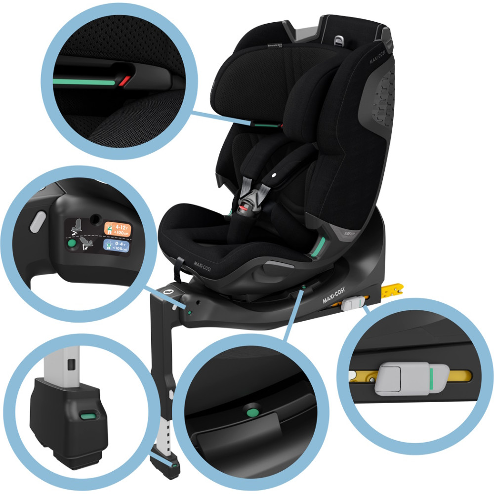 Maxi-Cosi Emerald 360 Pro - висувне, поворотне дитяче автокрісло (0 - 12років / 40 - 150 см / 0 - 36кг) • Authentic Black Maxi-Cosi Emerald 360 Pro - висувне, поворотне дитяче автокрісло (0 - 12років / 40 - 150 см / 0 - 36кг) • Authentic Black