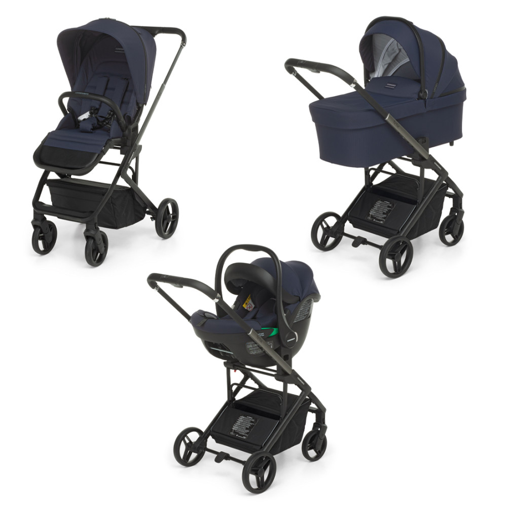 Foppapedretti TicToc - детская коляска 3в1 с автокреслом для новорожденного Disk Infant i-Size TicToc • Navy