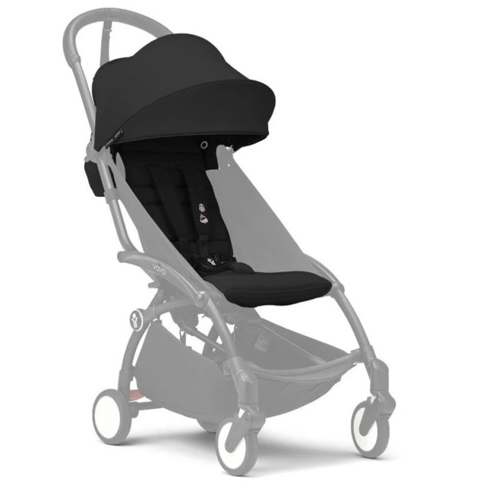 Stokke YOYO 6+ - комплект текстилю (капюшон, додаткова м'яка вкладка) • Black