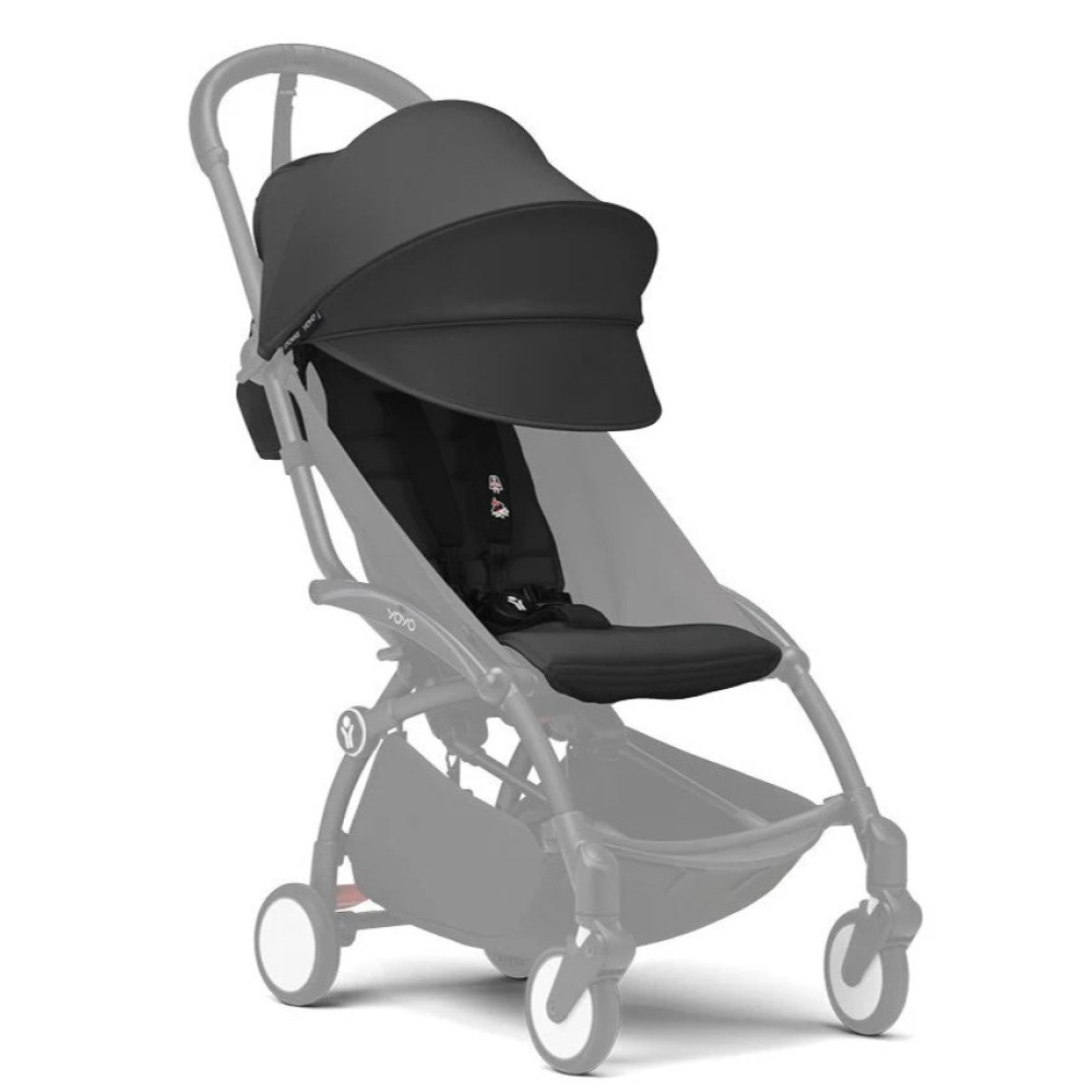 Stokke YOYO 6+ - комплект текстилю (капюшон, додаткова м'яка вкладка) • Black Stokke YOYO 6+ - комплект текстилю (капюшон, додаткова м'яка вкладка) • Black