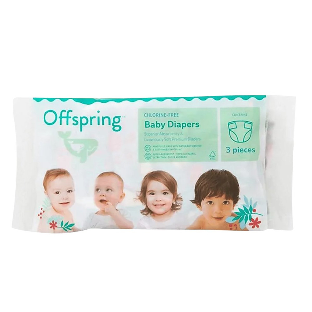 Подгузники Offspring, размер NB, 4 кг, 3 шт.