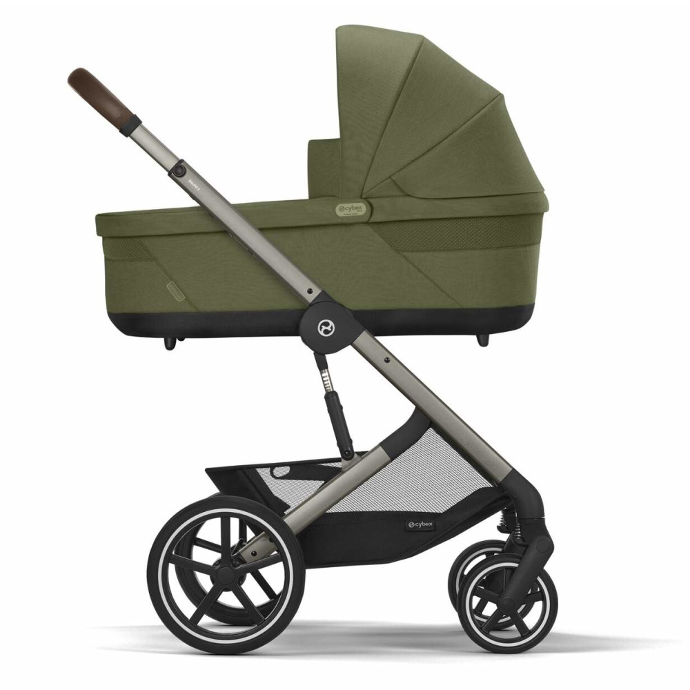 Cybex Balios S Lux 2025 - дитяча коляска 2в1, всесезонний візок, з великими колесами, телескопічне регулювання ручки, великий кошик до 10 кг • TPE Moss Green