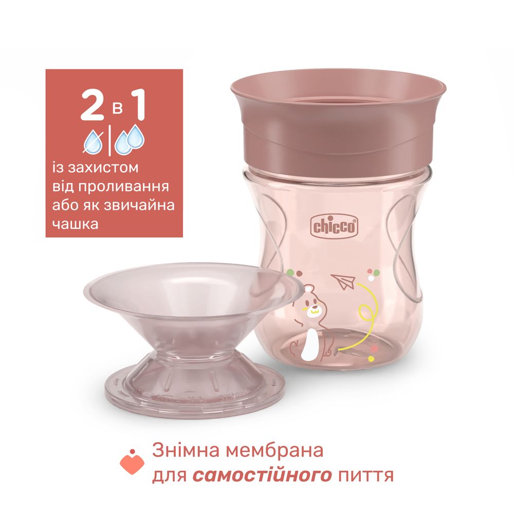 Чашка пластиковая для питья Perfect Cup 200мл. от 12 месяцев (розовая) (06951.15)