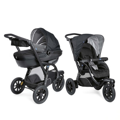 Chicco Activ3 - триколісна коляска 2 в 1, легка та компактна, легко складається, великі колеса • Grey