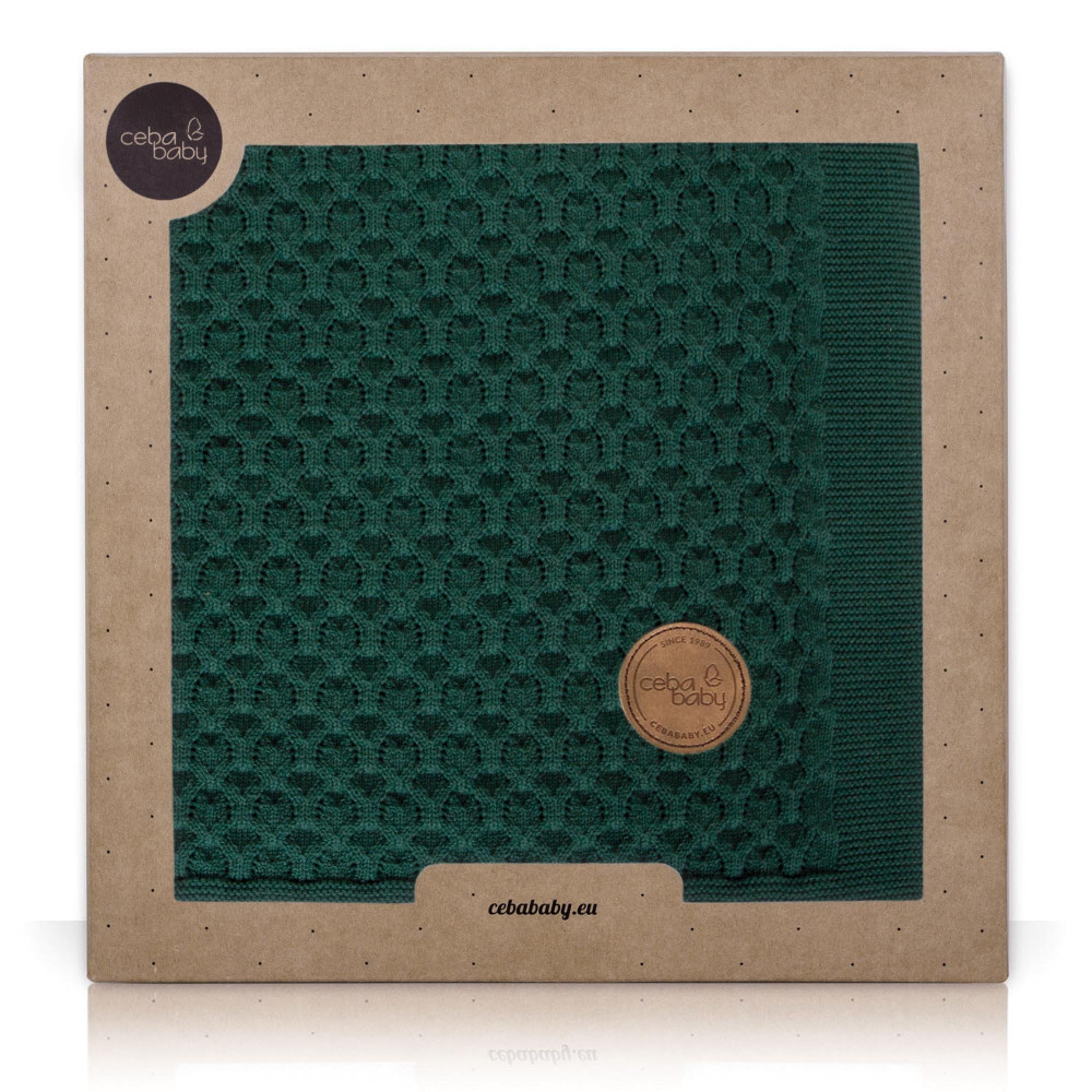 В'язаний плед Ceba Baby Waves Emerald 90*90 см (W-812-110-155)