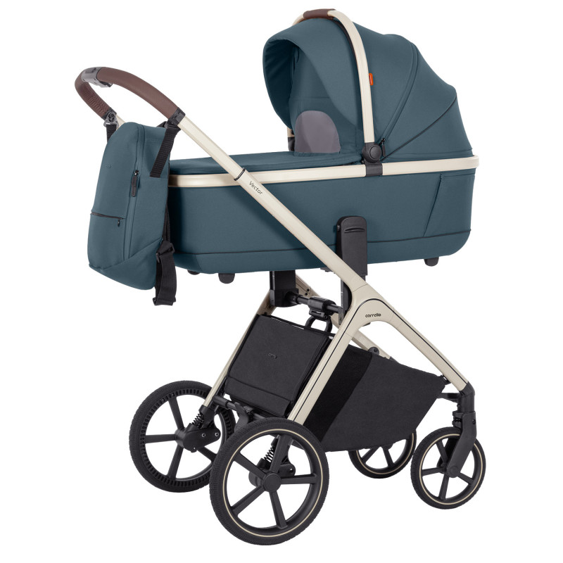 Carrello Vector CRL-6550 - легка дитяча коляска 2в1 з регулюванням висоти люльки та прогулянкового сидіння • Prime Blue