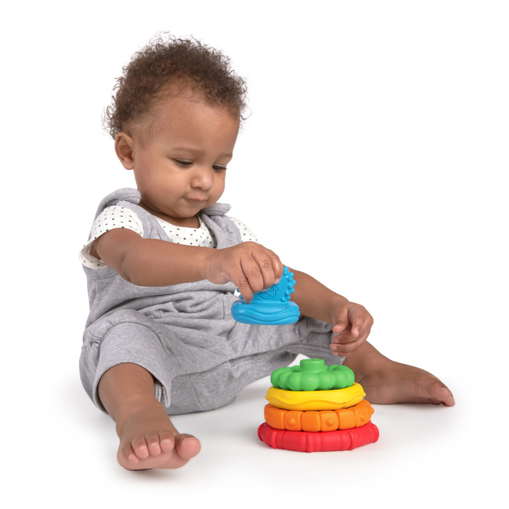 Baby Einstein Stack & Teethe - іграшка-пірамідка 2 в 1 з прорізувачами від народження Baby Einstein Stack & Teethe - іграшка-пірамідка 2 в 1 з прорізувачами від народження