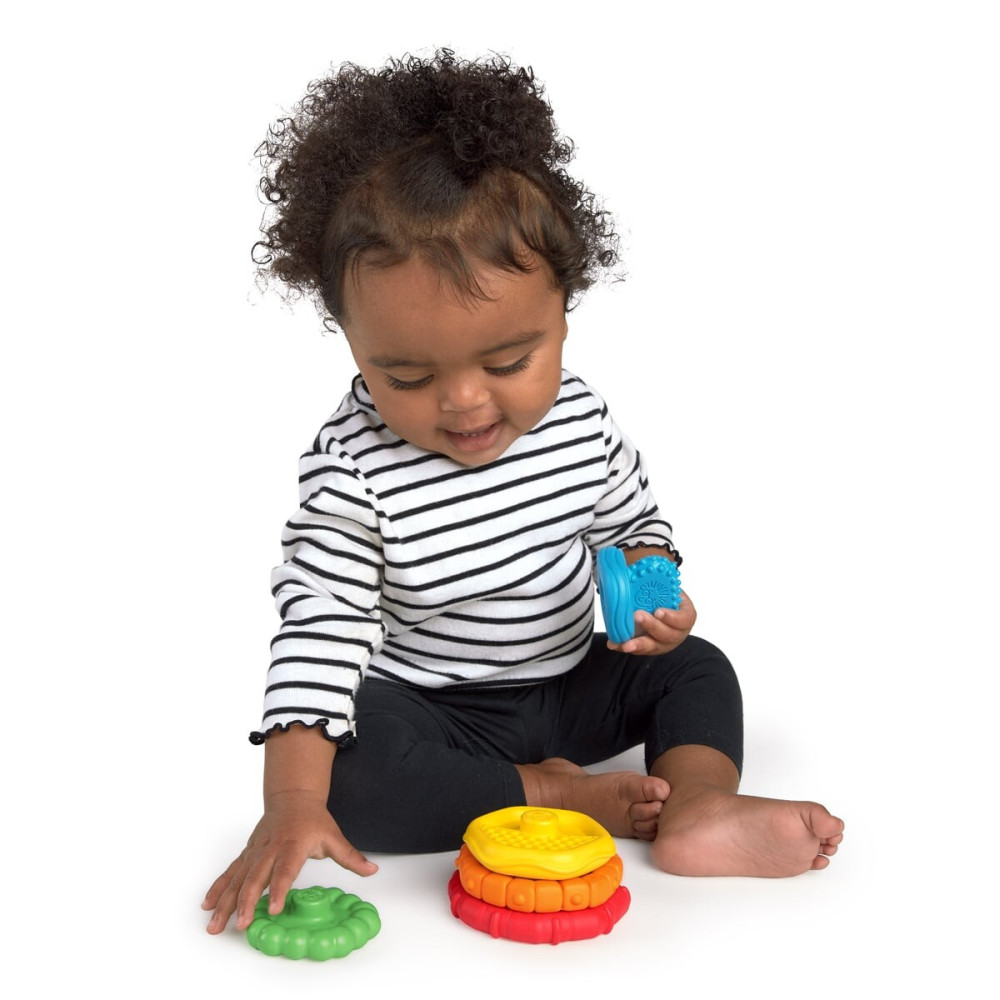 Baby Einstein Stack & Teethe - іграшка-пірамідка 2 в 1 з прорізувачами від народження Baby Einstein Stack & Teethe - іграшка-пірамідка 2 в 1 з прорізувачами від народження