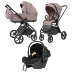 Carrello Ultra CRL-6527 - легкая детская коляска 2в1, термолюлька, телескопическая ручка, регулируемые по высоте люлька и сиденье, с автокреслом для новорожденного Carrello Nova (0 - 15 месяцев / 40 - 87 см)  • Warm Beige