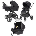 Carrello Ultra CRL-6527 - легкая детская коляска 2в1, термолюлька, телескопическая ручка, регулируемые по высоте люлька и сиденье, с автокреслом для новорожденного Carrello Nova (0 - 15 месяцев / 40 - 87 см)  • Basalt Black
