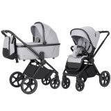 Carrello Ultimo CRL-6528 - дитяча універсальна коляска 2в1, коляска з оновленою люлькою, регулювання висоти люльки та прогулянкового блоку, всесезонний візок • Arctic Grey
