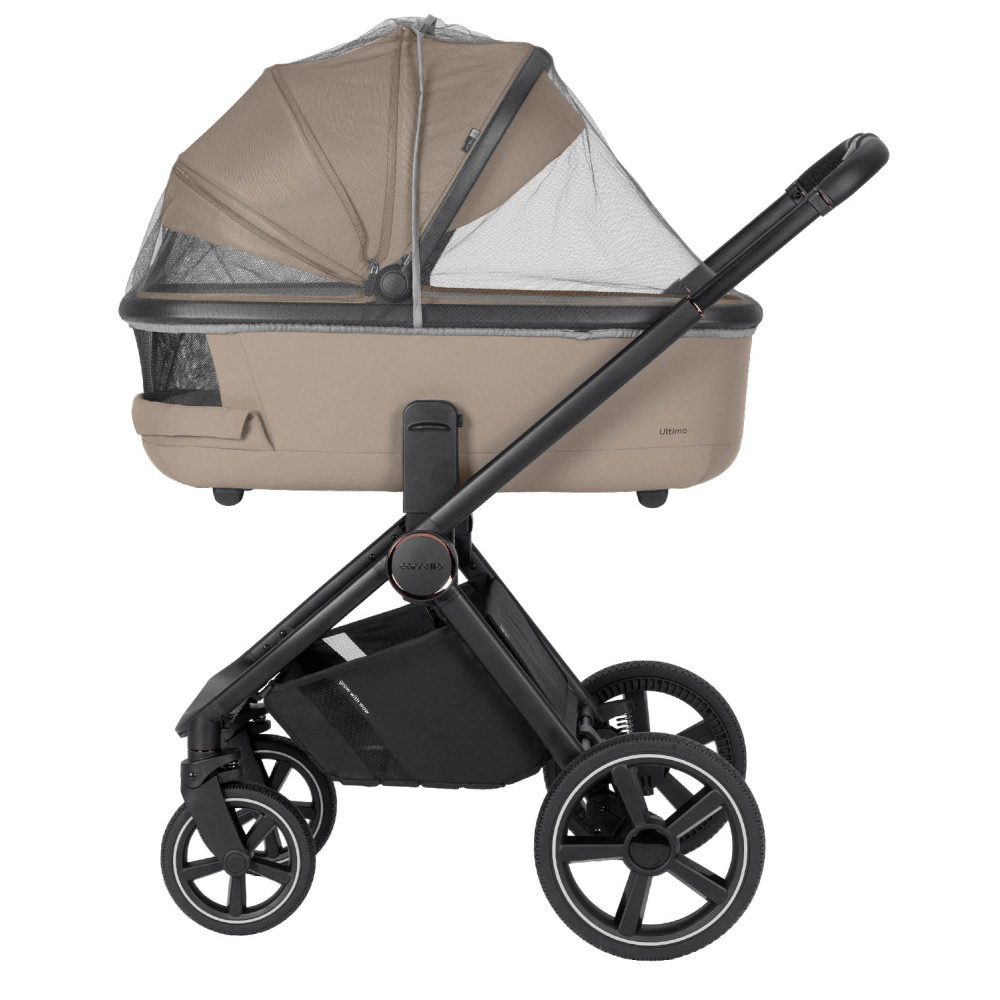 Carrello Ultimo CRL-6528 - дитяча універсальна коляска 2в1, коляска з оновленою люлькою, регулювання висоти люльки та прогулянкового блоку, всесезонний візок • Pearl Beige