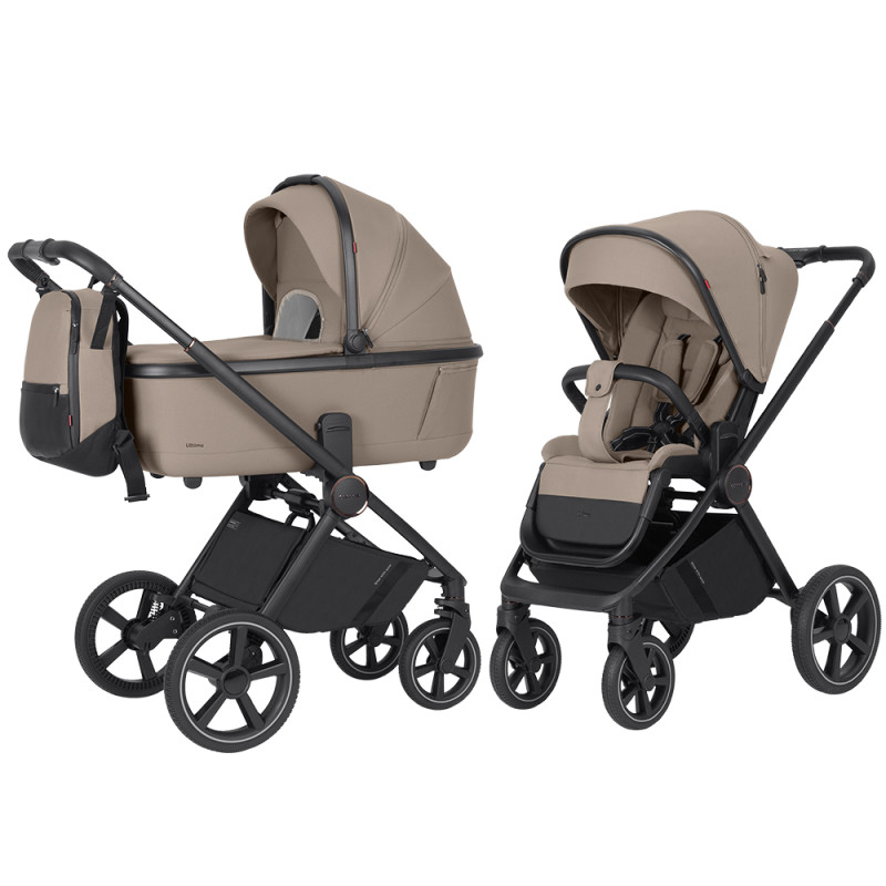 Carrello Ultimo CRL-6528 - дитяча універсальна коляска 2в1, коляска з оновленою люлькою, регулювання висоти люльки та прогулянкового блоку, всесезонний візок • Pearl Beige