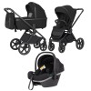 Carrello Ultimo CRL-6528 - детская универсальная коляска 3в1, коляска с обновлённой люлькой, регулировка высоты люльки и прогулочного блока, всесезонная коляска, с автокреслом для новорожденного Carrello Nova (0 - 15 месяцев / 40 - 87 см) • Sable Black