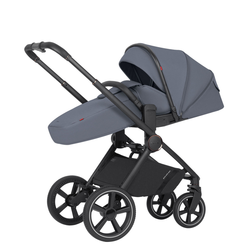 Carrello Ultimo CRL-6528 - детская универсальная коляска 3в1, коляска с обновлённой люлькой, регулировка высоты люльки и прогулочного блока, всесезонная коляска, с автокреслом для новорожденного Carrello Nova (0 - 15 месяцев / 40 - 87 см) • Cool Grey