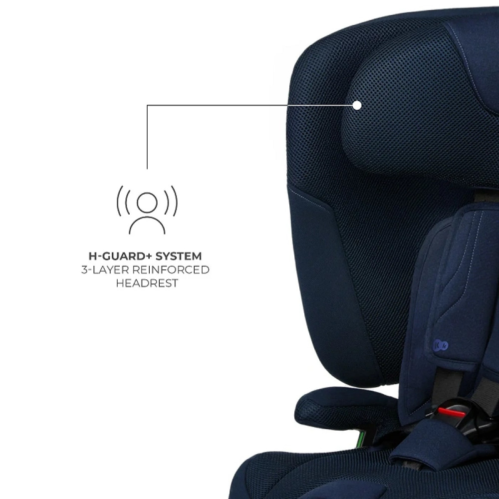Kinderkraft FIX2GO i-Size - автокресло для детей (от 15 месяцев до 12 лет / 76 - 150 см), электронный датчик крепления SAFERIDE SENSOR, высококачественные материалы с технологией AIR FLOW, функция сна • Navy (KCFI2GO0NAV0000)