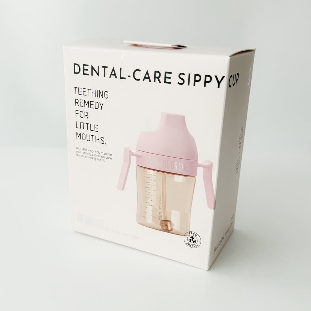 Поїльник-непроливайка Heorshe з трубочкою 9+ міс 300 мл Рожевий