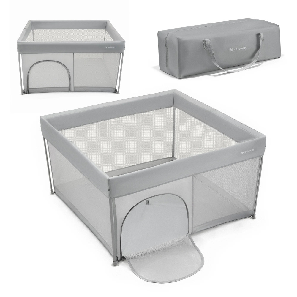 Kinderkraft Ziki - детский манеж • Grey (KLZIKI00GRY0000)