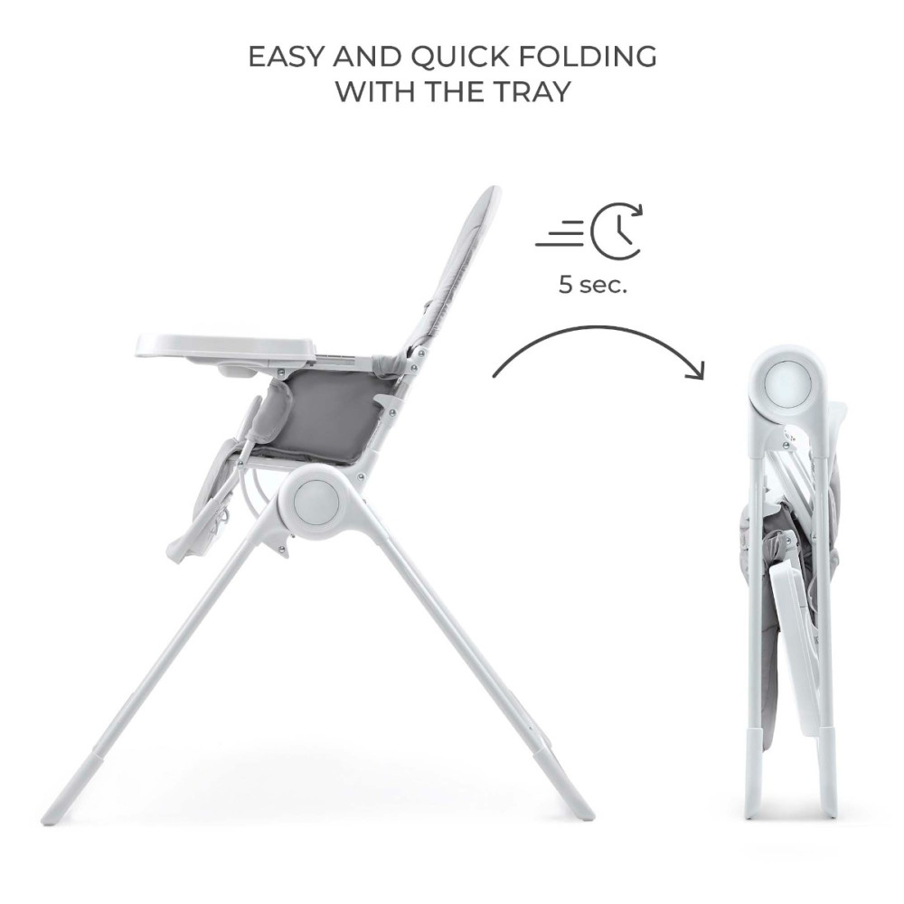 Kinderkraft Binci - дитячий стільчик для годування • Light Grey (KHBINC00LGR0000)