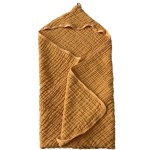 Lovely Svi 80x80 - дитячий рушник з капюшоном, муслін • Yellow