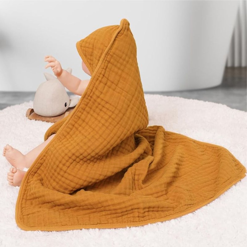 Lovely Svi 80x80 - дитячий рушник з капюшоном, муслін • Yellow
