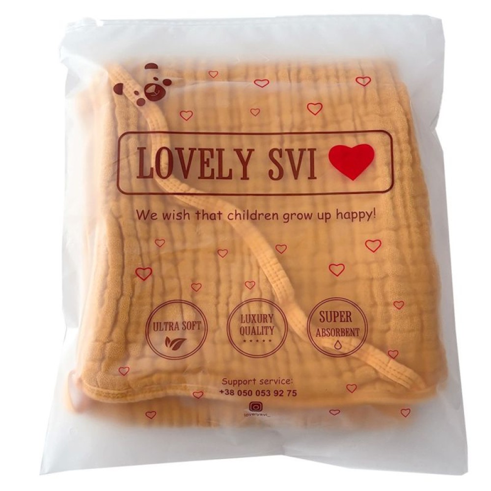Lovely Svi 80x80 - дитячий рушник з капюшоном, муслін • Yellow