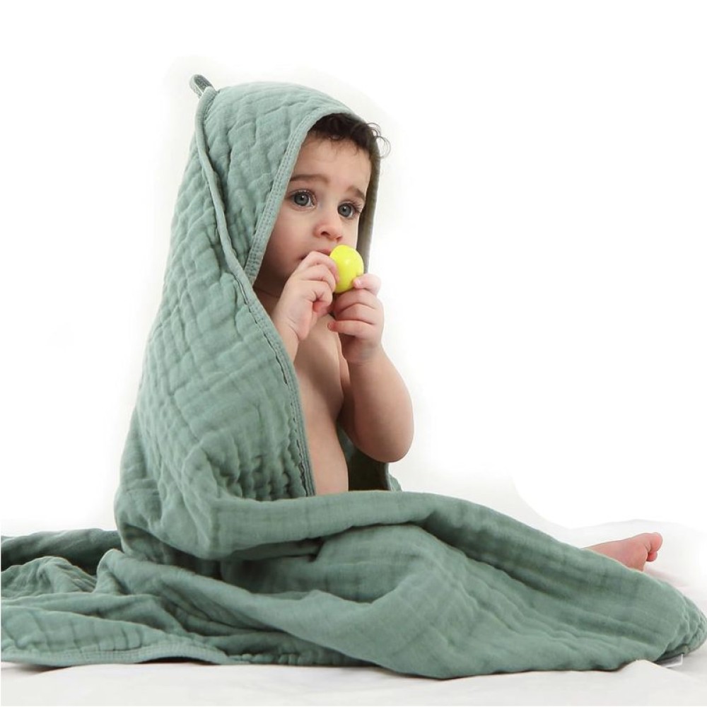 Lovely Svi 80x80 - дитячий рушник з капюшоном, муслін • Green
