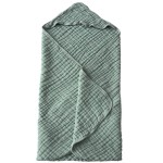 Lovely Svi 80x80 - дитячий рушник з капюшоном, муслін • Green