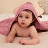 Lovely Svi 80x80 - дитячий рушник з капюшоном, муслін • Pink