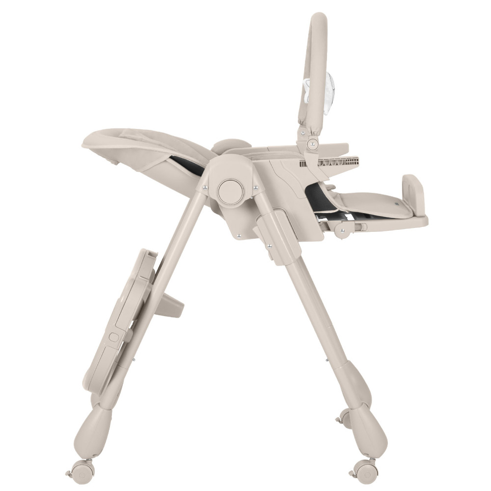 Carrello Lotus CRL-12101 - стульчик для кормления на колесах, шезлонг, регулировка по высоте и спинки, дуга с игрушками • Dune Beige