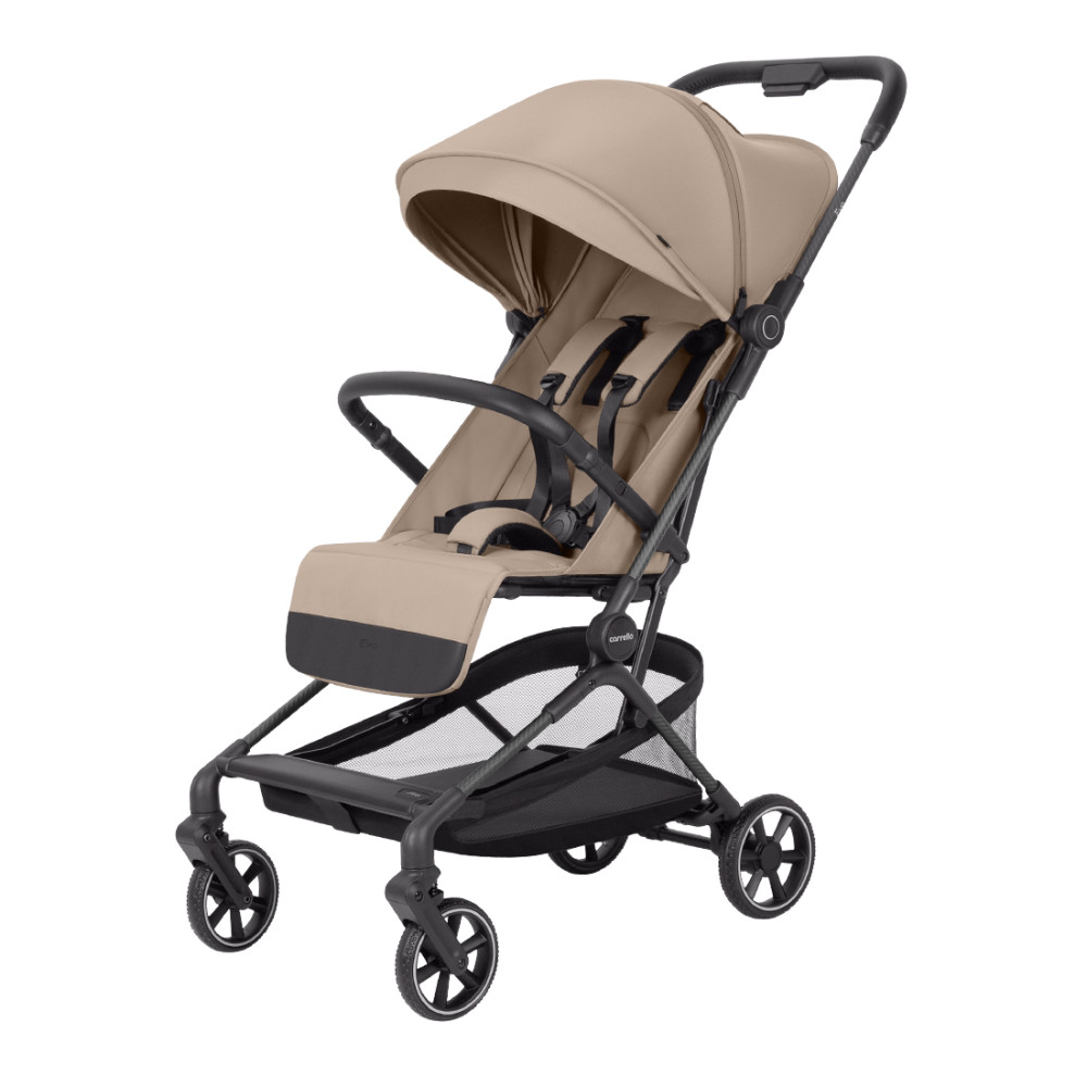 Carrello Evo CRL-5533 - легкая прогулочная коляска для путешествий, размер ручной клади, карбоновая рама • Parchment Beige