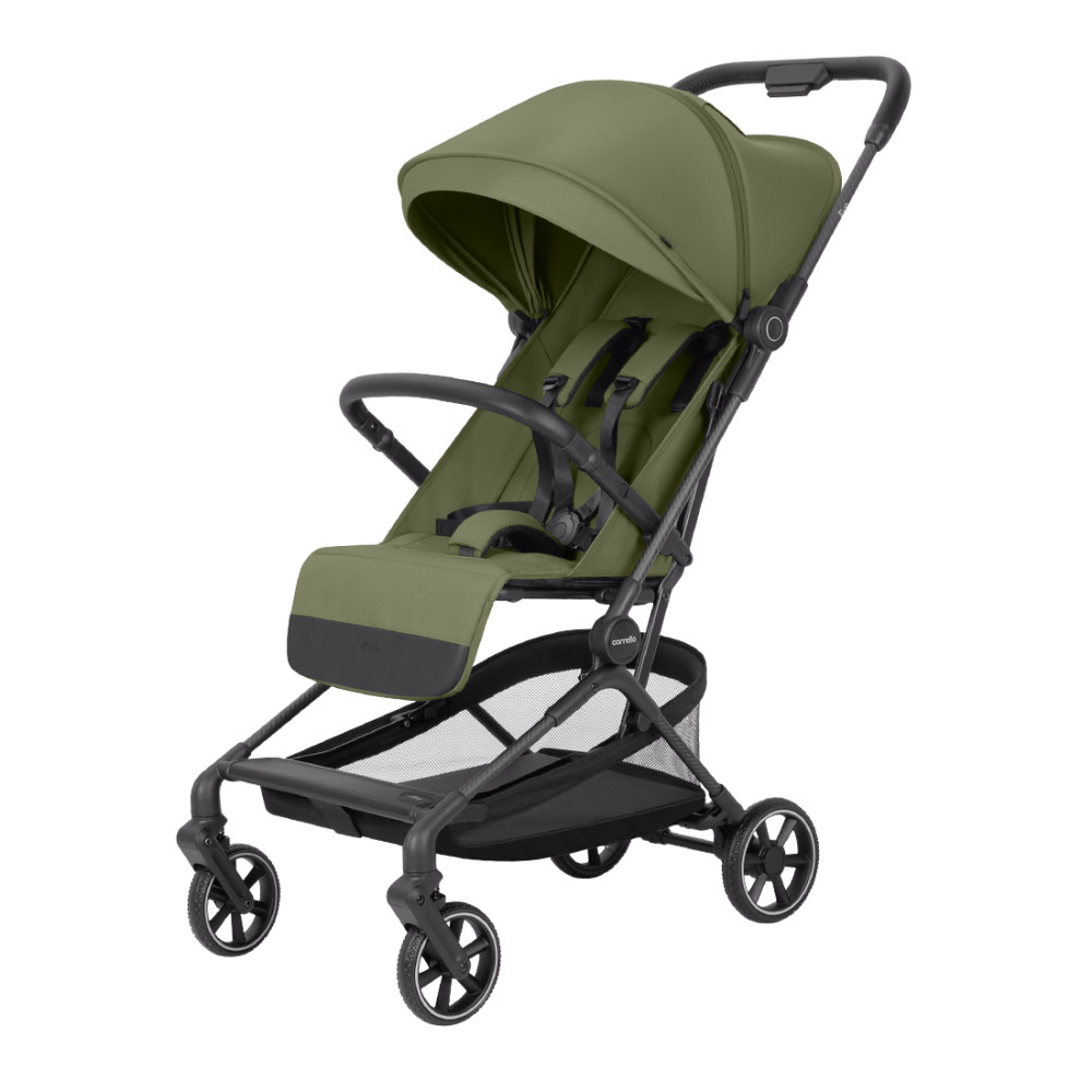 Carrello Evo CRL-5533 - легкая прогулочная коляска для путешествий, размер ручной клади, карбоновая рама • Shamrock Green