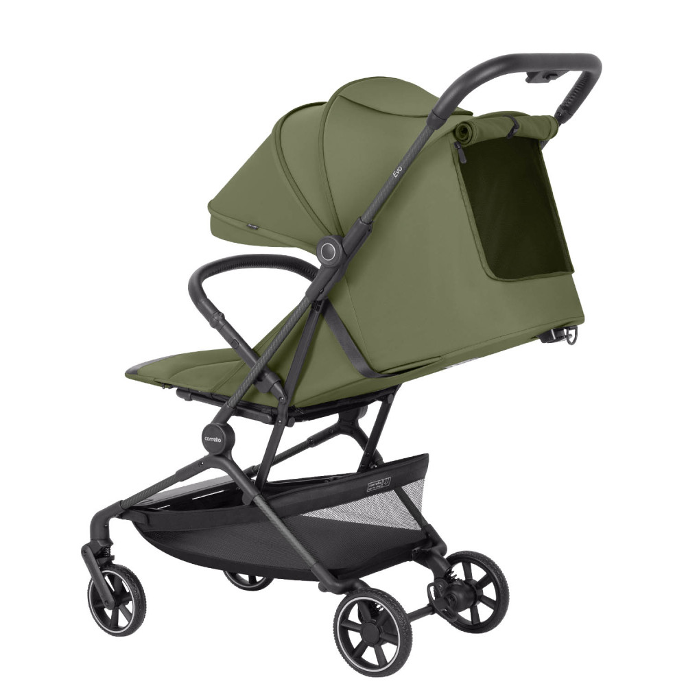 Carrello Evo CRL-5533 - легкая прогулочная коляска для путешествий, размер ручной клади, карбоновая рама • Shamrock Green