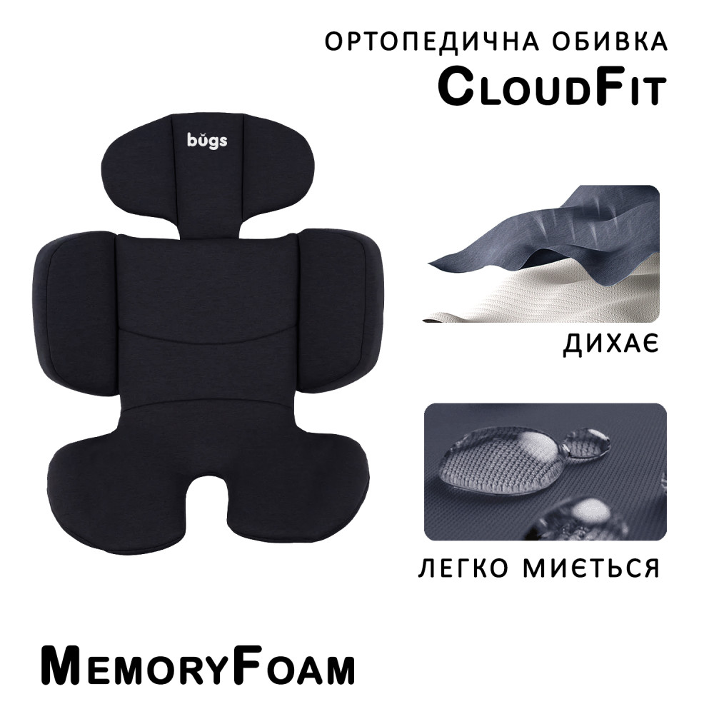 Bugs Aera 360° - детское автокресло i-Size (0 – 12 лет / 40 – 150 см) с функцией поворота 360 по ходу и против направления движения, боковая защита, крепление Isofix • Shadow Grey Bugs Aera 360° - детское автокресло i-Size (0 – 12 лет / 40 – 150 см) с функцией поворота 360 по ходу и против направления движения, боковая защита, крепление Isofix • Shadow Grey