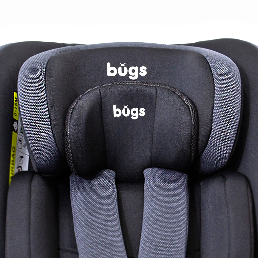 Bugs Aera 360° - детское автокресло i-Size (0 – 12 лет / 40 – 150 см) с функцией поворота 360 по ходу и против направления движения, боковая защита, крепление Isofix • Shadow Grey Bugs Aera 360° - детское автокресло i-Size (0 – 12 лет / 40 – 150 см) с функцией поворота 360 по ходу и против направления движения, боковая защита, крепление Isofix • Shadow Grey