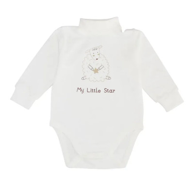 Боди-гольф для новорождённых из трикотажа с начёсом молочный Minikin, 68р. (25530168)