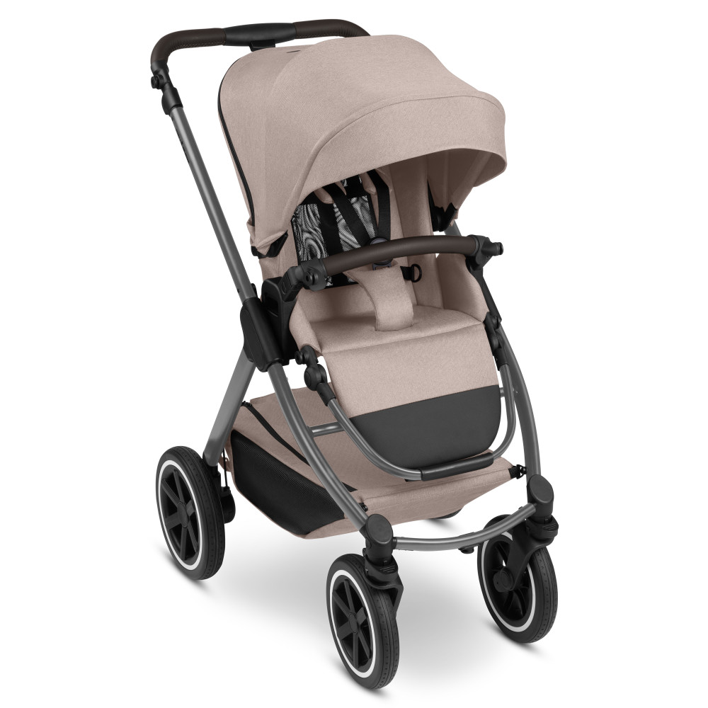 ABC Design Samba 2 - прогулочная коляска для путешествий, система безопасности HappyBelt, удобное складывание FlexiFold, большой корзина • Camel