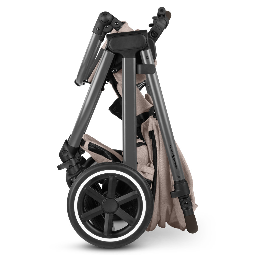 ABC Design Samba 2 - прогулочная коляска для путешествий, система безопасности HappyBelt, удобное складывание FlexiFold, большой корзина • Camel