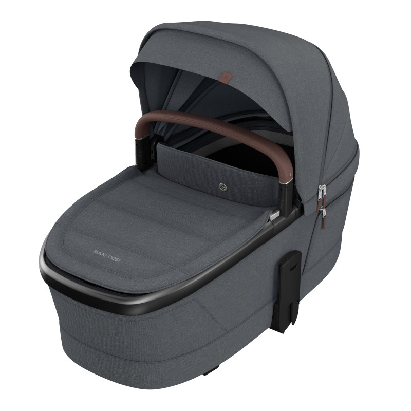 Maxi-Cosi Fame - люлька для новонародженого, аксесуар до коляски Maxi-Cosi Fame, система регулювання висоти Close2Me, система подорожей SlideTech • Twillic Graphite