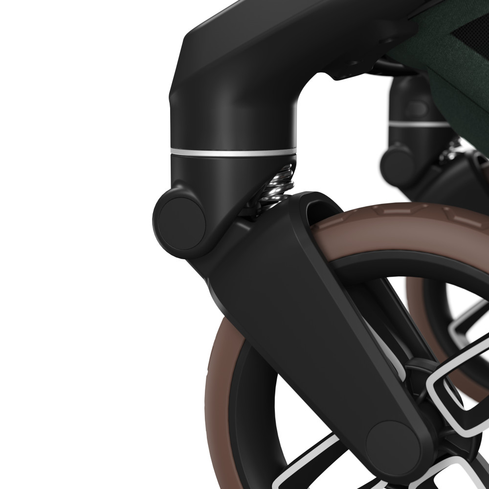 Maxi-Cosi Fame - дитяча прогулянкова коляска для бездоріжжя (система освітлення LED, вбудований павербанк, регульована по висоті люлька) • Twillic Green