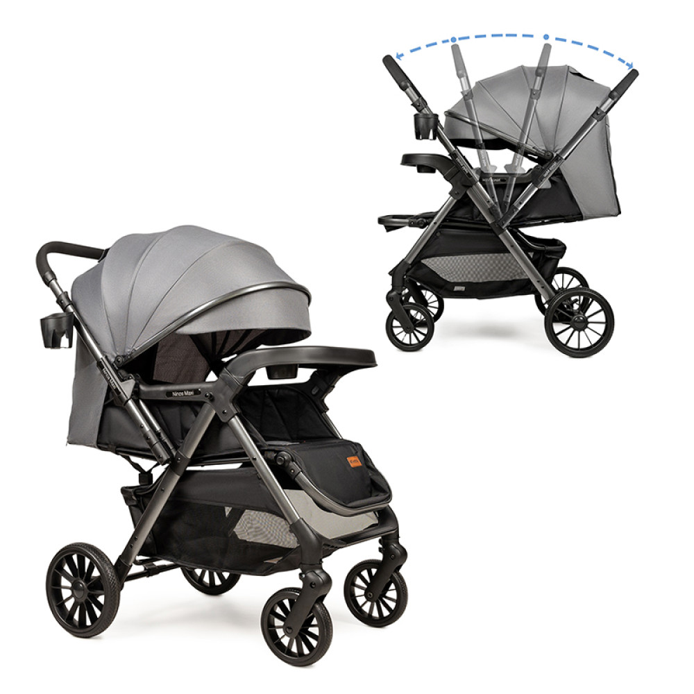 Ninos Maxi 2 - прогулочная коляска для путешествий, легкая и компактная • Grey Graphite