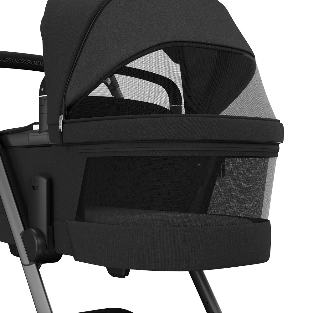 Maxi-Cosi Fame - детская коляска 3в1 с автокреслом Maxi-Cosi Pebble 360 Pro² (от 0 до 18 месяцев / 40 - 87 см), коляска для бездорожья (система LED-освещения, встроенный пауэрбанк, регулируемая по высоте люлька) • Twillic Black