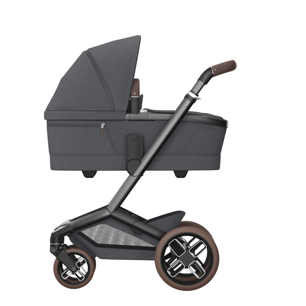 Maxi-Cosi Fame - дитяча коляска 3в1 з автокріслом Maxi-Cosi Pebble 360 Pro² (від 0 до 18 місяців / 40 - 87 см), коляска для бездоріжжя (система освітлення LED, вбудований павербанк, регульована по висоті люлька) • Twillic Graphite