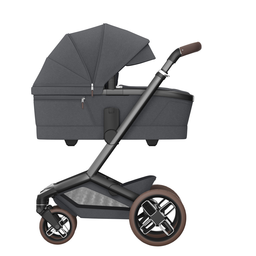 Maxi-Cosi Fame - дитяча коляска 3в1 з автокріслом Maxi-Cosi Pebble 360 Pro² (від 0 до 18 місяців / 40 - 87 см), коляска для бездоріжжя (система освітлення LED, вбудований павербанк, регульована по висоті люлька) • Twillic Graphite