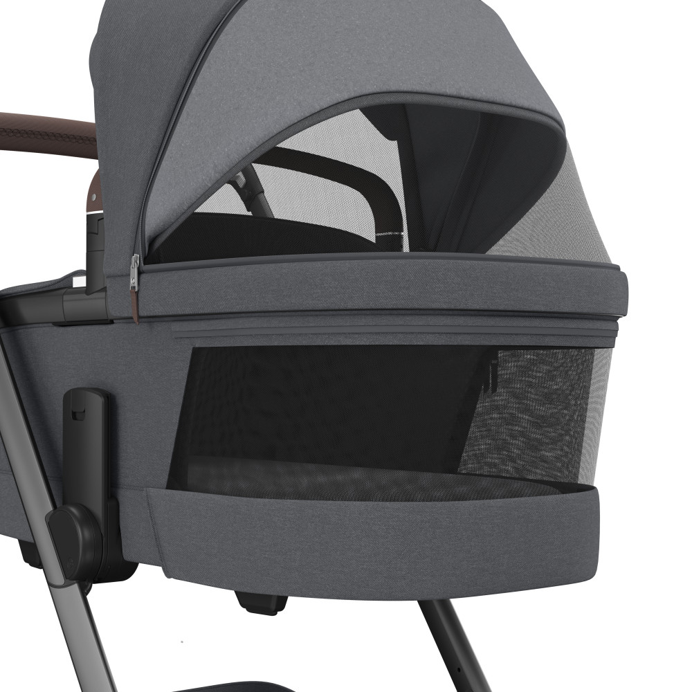 Maxi-Cosi Fame - дитяча коляска 3в1 з автокріслом Maxi-Cosi Pebble 360 Pro² (від 0 до 18 місяців / 40 - 87 см), коляска для бездоріжжя (система освітлення LED, вбудований павербанк, регульована по висоті люлька) • Twillic Graphite