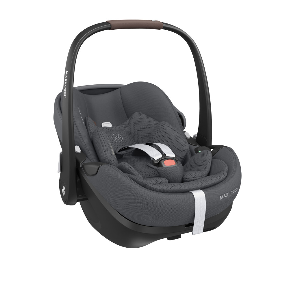 Maxi-Cosi Fame - дитяча коляска 3в1 з автокріслом Maxi-Cosi Pebble 360 Pro² (від 0 до 18 місяців / 40 - 87 см), коляска для бездоріжжя (система освітлення LED, вбудований павербанк, регульована по висоті люлька) • Twillic Graphite