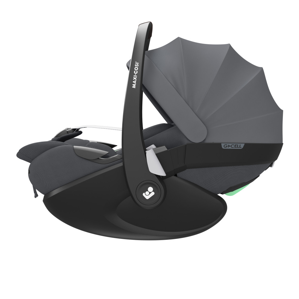 Maxi-Cosi Fame - дитяча коляска 3в1 з автокріслом Maxi-Cosi Pebble 360 Pro² (від 0 до 18 місяців / 40 - 87 см), коляска для бездоріжжя (система освітлення LED, вбудований павербанк, регульована по висоті люлька) • Twillic Graphite