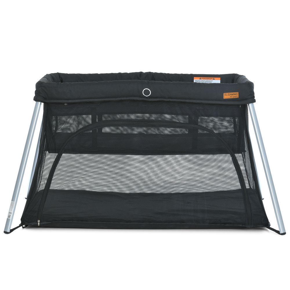 El Camino SO EASY ME 1194 - кроватка-манеж, прямоугольный, 2-х уровневый, вход-молния • Black